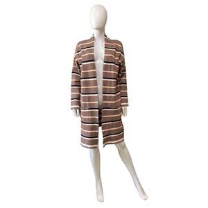 Bohme Long Sleeve Noreen Striped Cardigan Sweater Size M/L Open Front